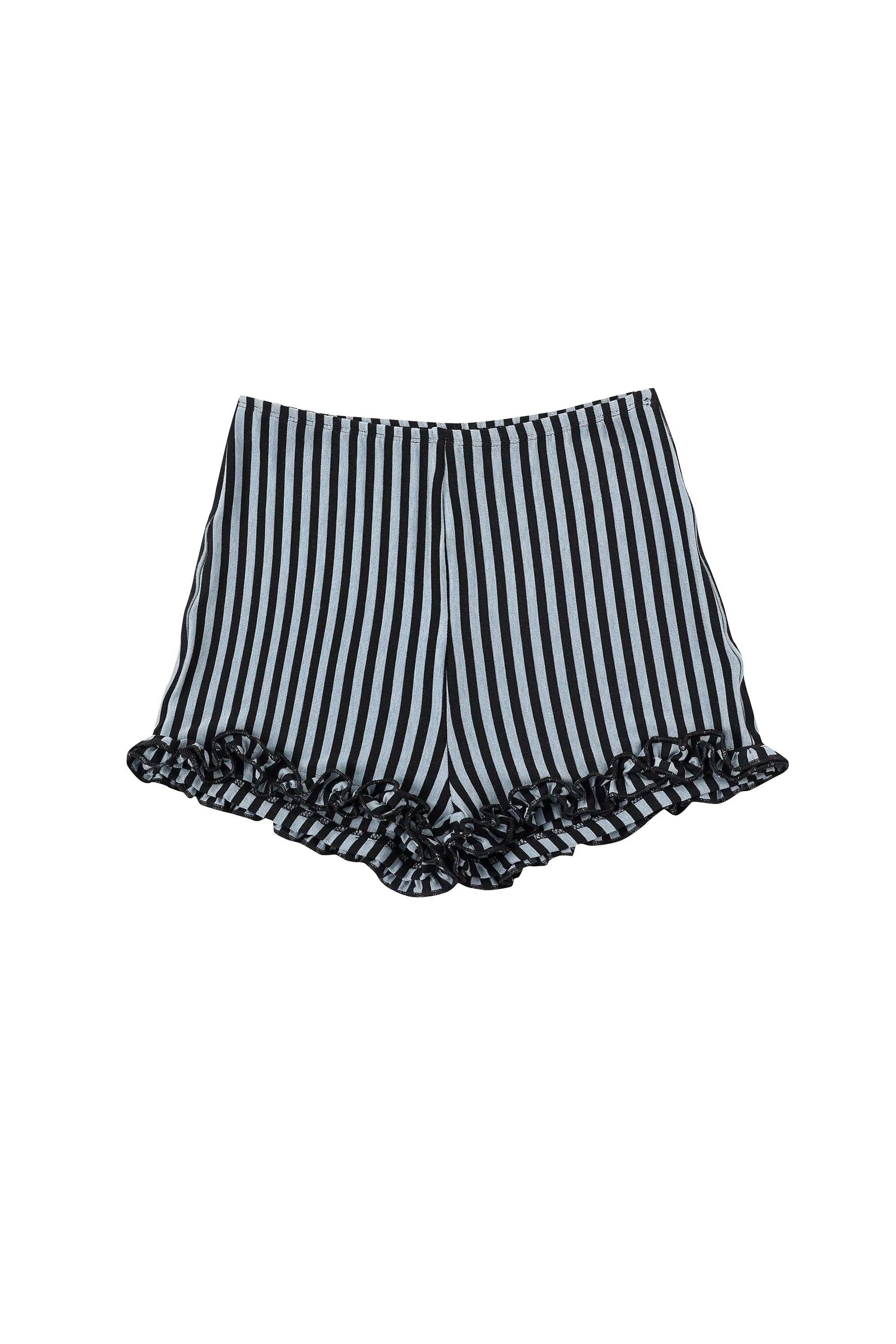1 left - Blue Stripe Ruffle Trim Short Shorts sold by Fashion Brand Company