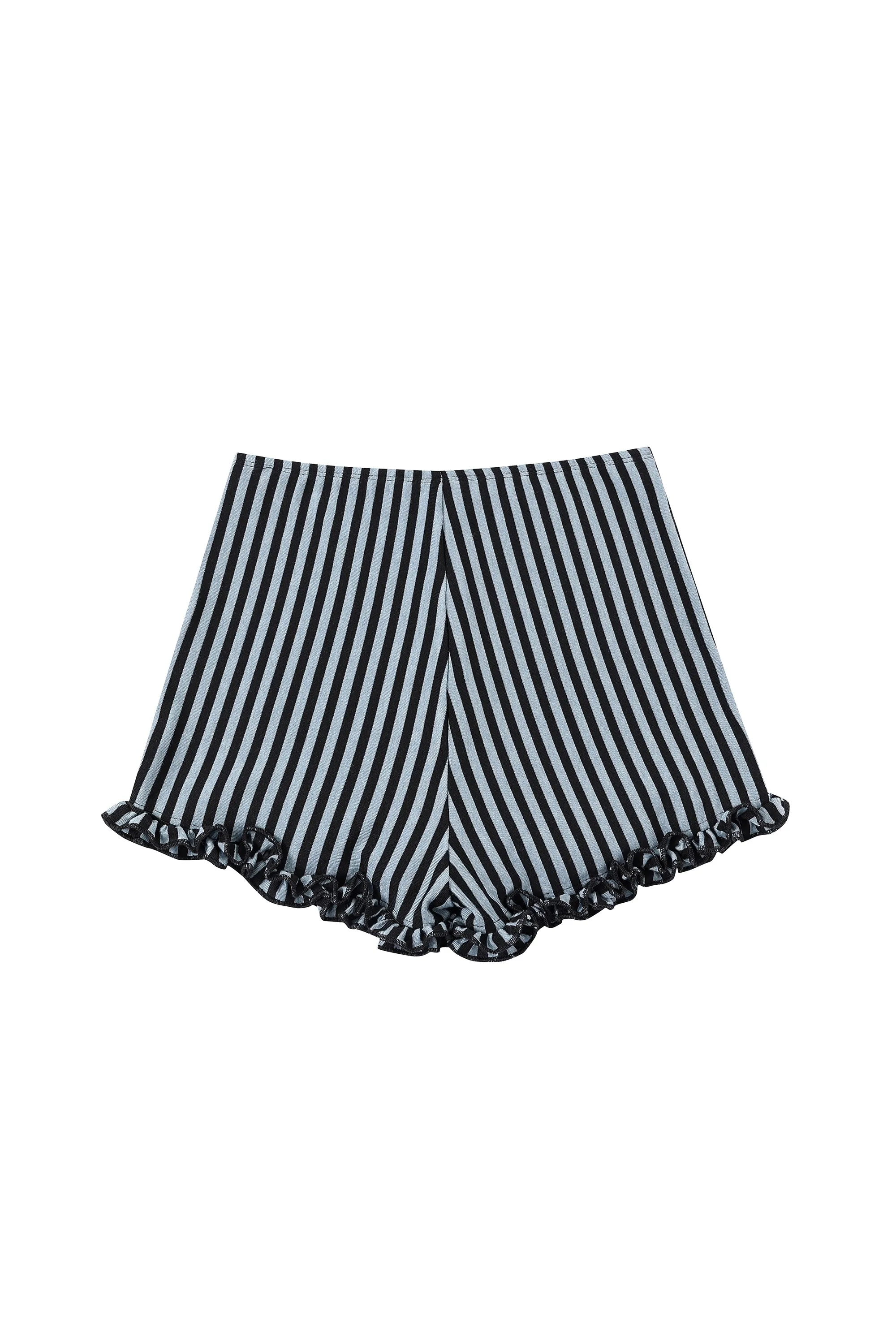 1 left - Blue Stripe Ruffle Trim Short Shorts sold by Fashion Brand Company product image thumbnail 3