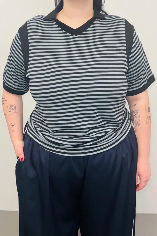 SAMPLE #350 - Unisex L Tencel Striped Polo sold by Fashion Brand Company