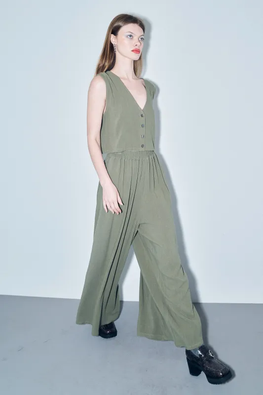 1 left - Soft Linen Vest and Pants Set Sage sold by Fashion Brand Company