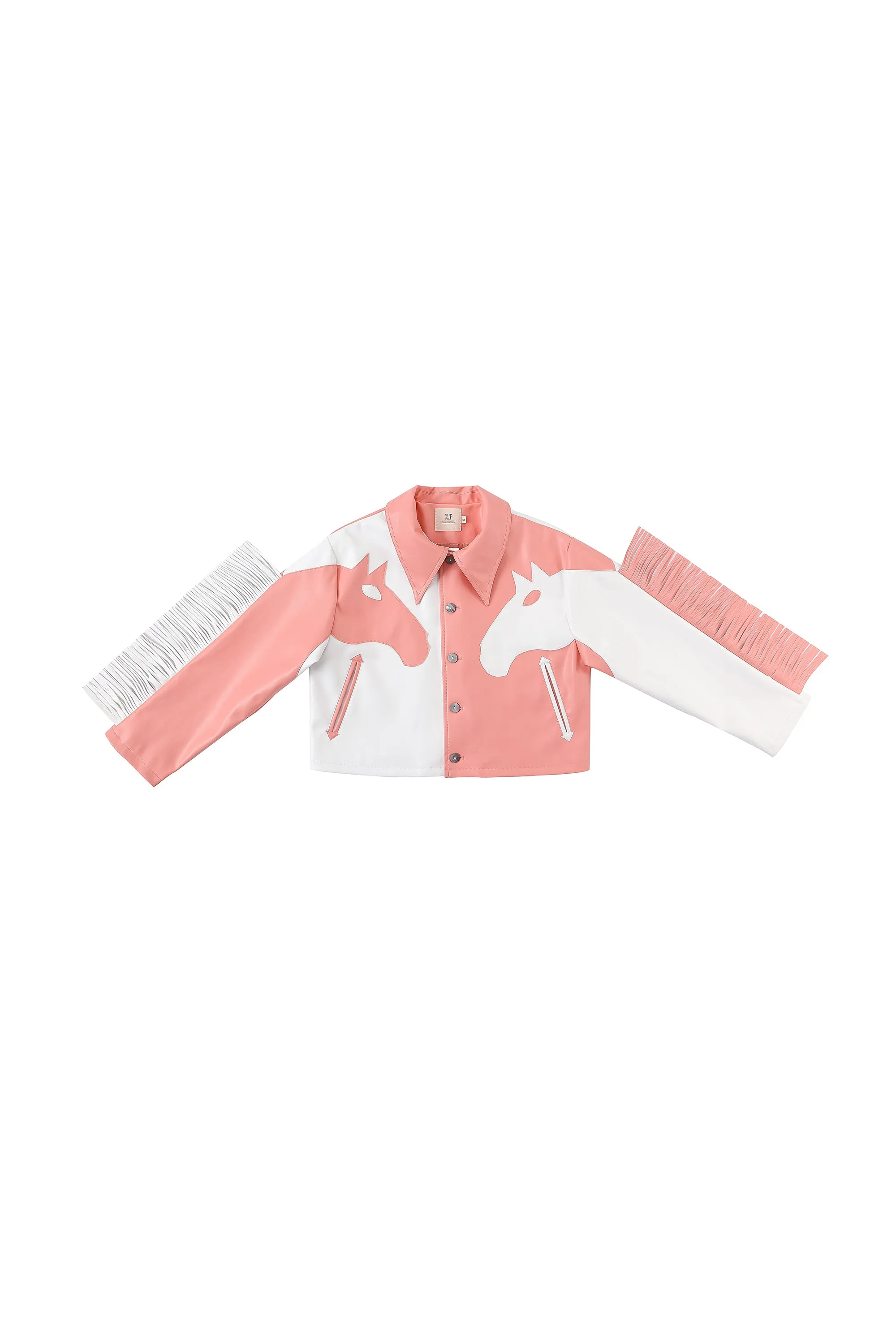 2 left - Dueling Horses Fringe Jacket Plant Leather Peach/White sold by Fashion Brand Company product image thumbnail 2