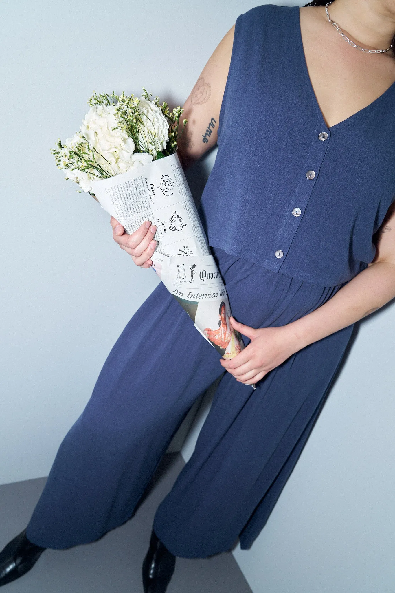 Soft Linen Vest and Pants Set Midnight sold by Fashion Brand Company product image thumbnail 5