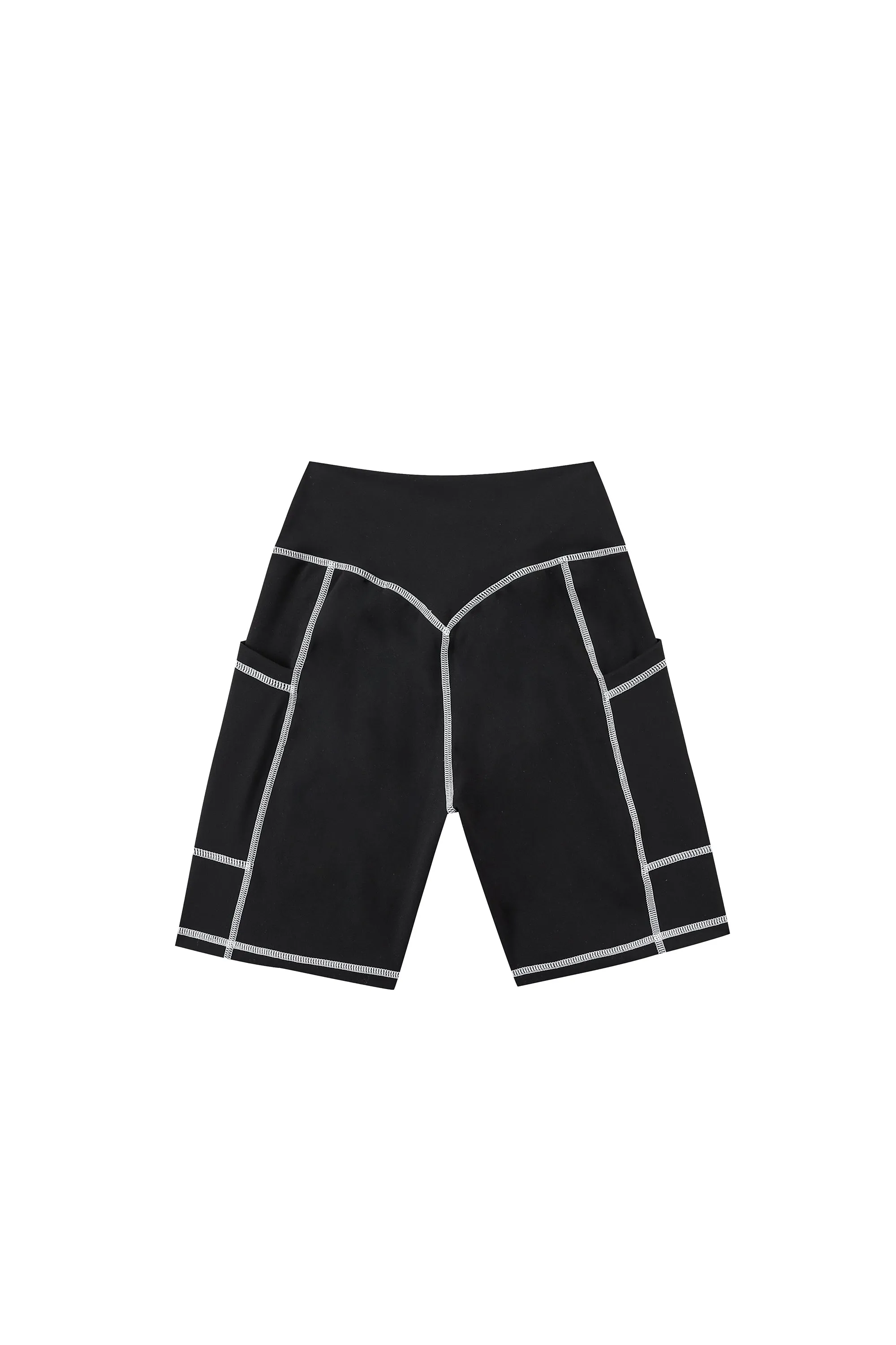 Black Contrast Seam Pocket Yoga Shorts sold by Fashion Brand Company product image thumbnail 4
