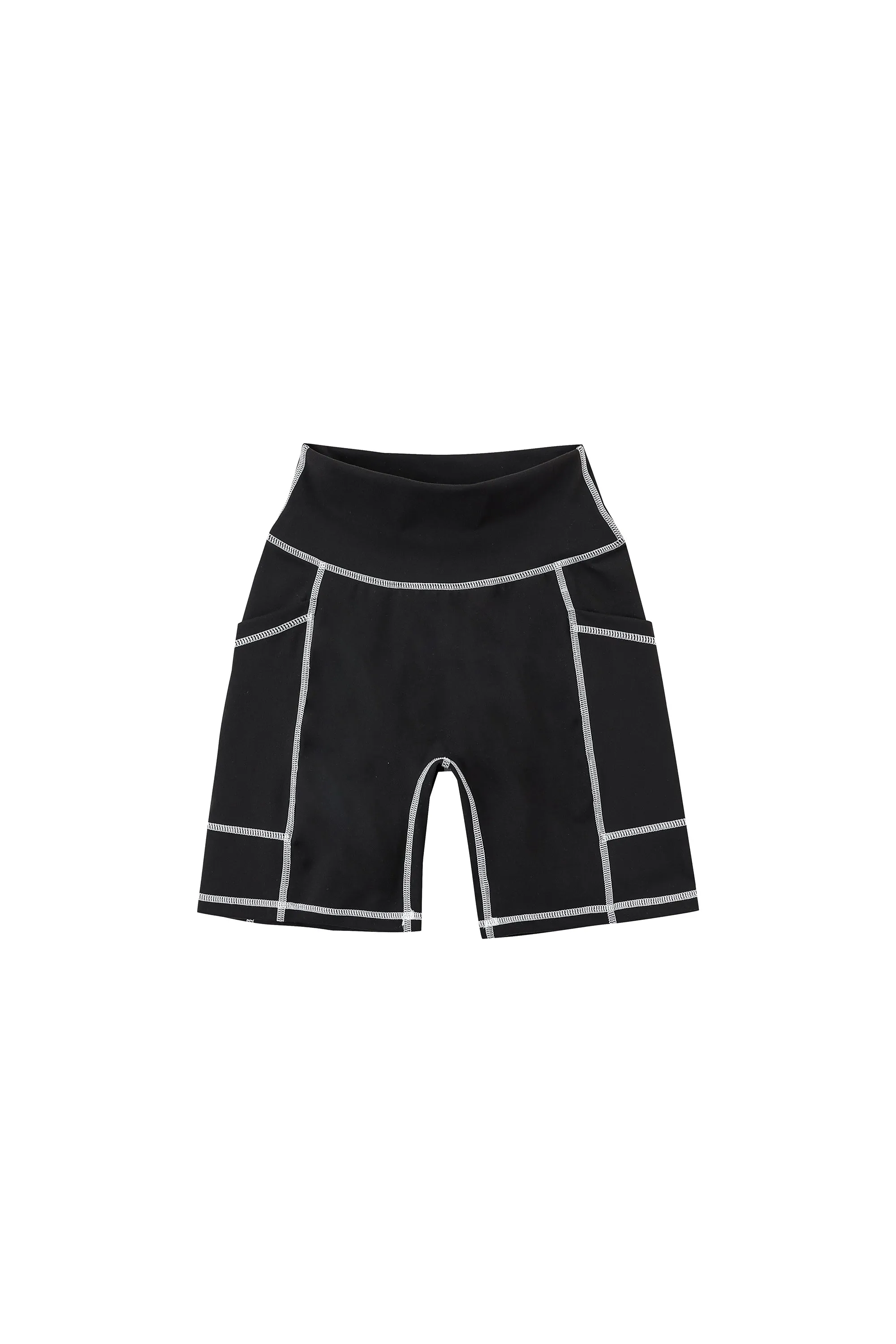 Black Contrast Seam Pocket Yoga Shorts sold by Fashion Brand Company product image thumbnail 3