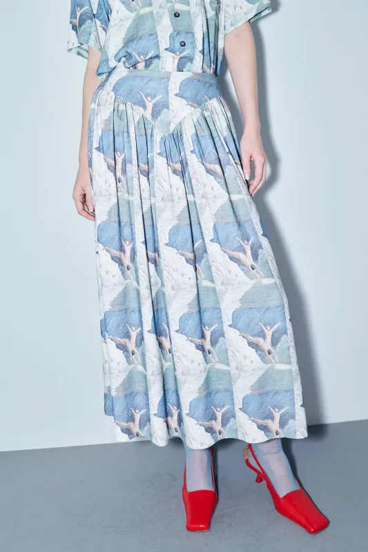 2 left - Park Skirt Soft Linen Nude Divers sold by Fashion Brand Company