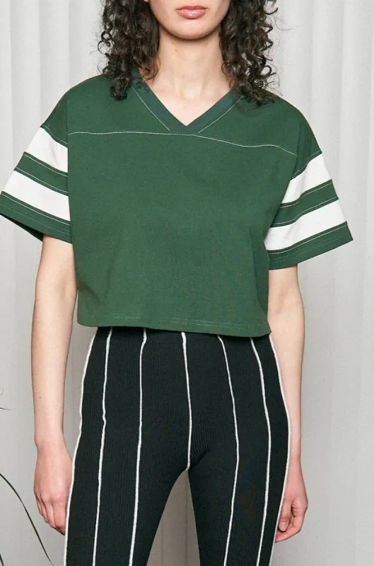 Crop Football T-Shirt Green sold by Fashion Brand Company