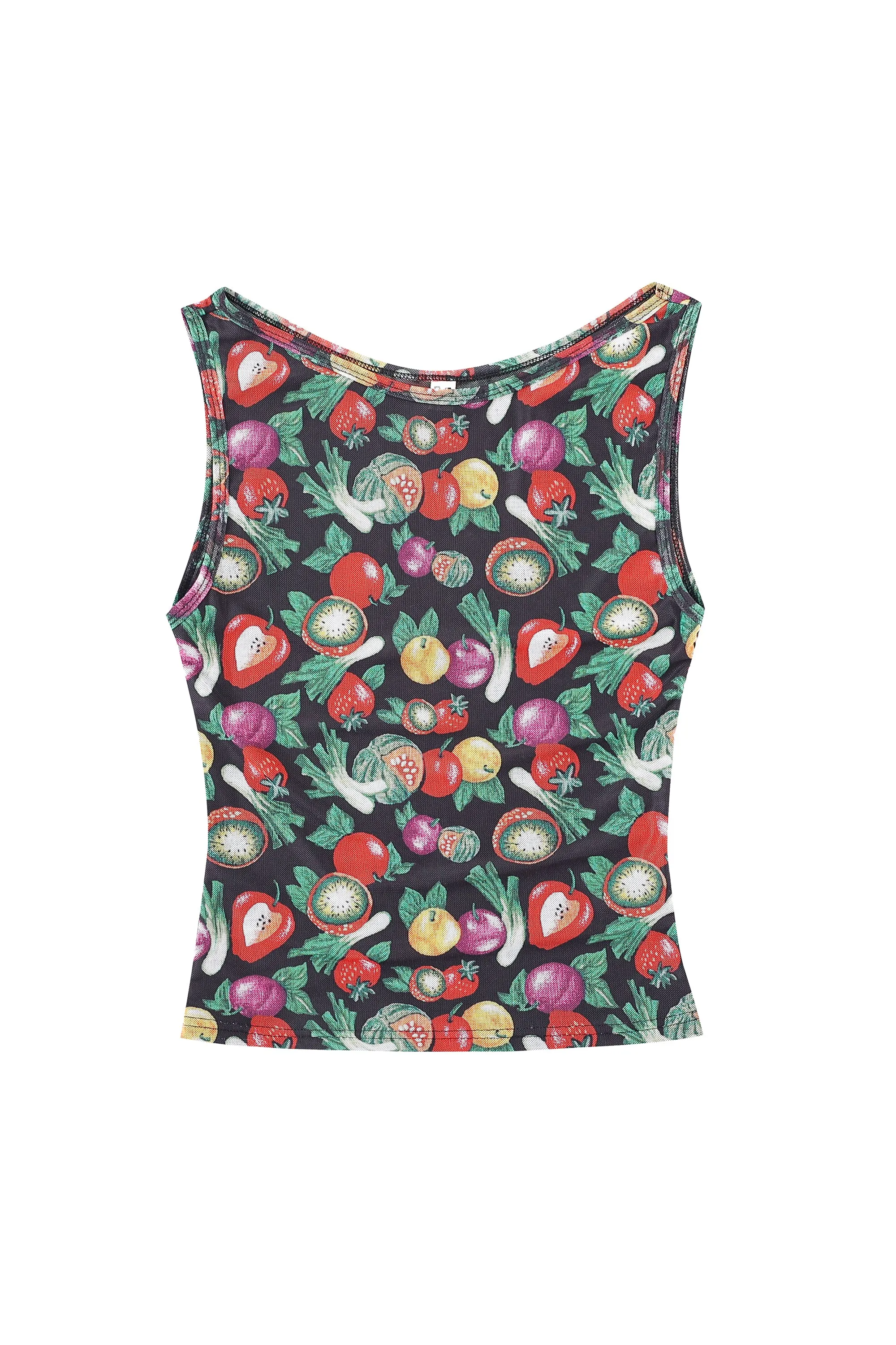 Boat Neck Mesh Shift Tank Vegetable Medley sold by Fashion Brand Company product image thumbnail 2