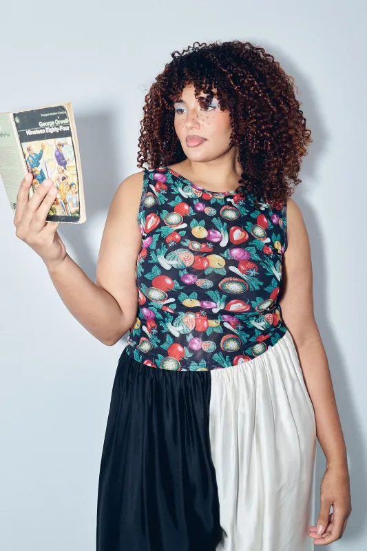 Boat Neck Mesh Shift Tank Vegetable Medley sold by Fashion Brand Company