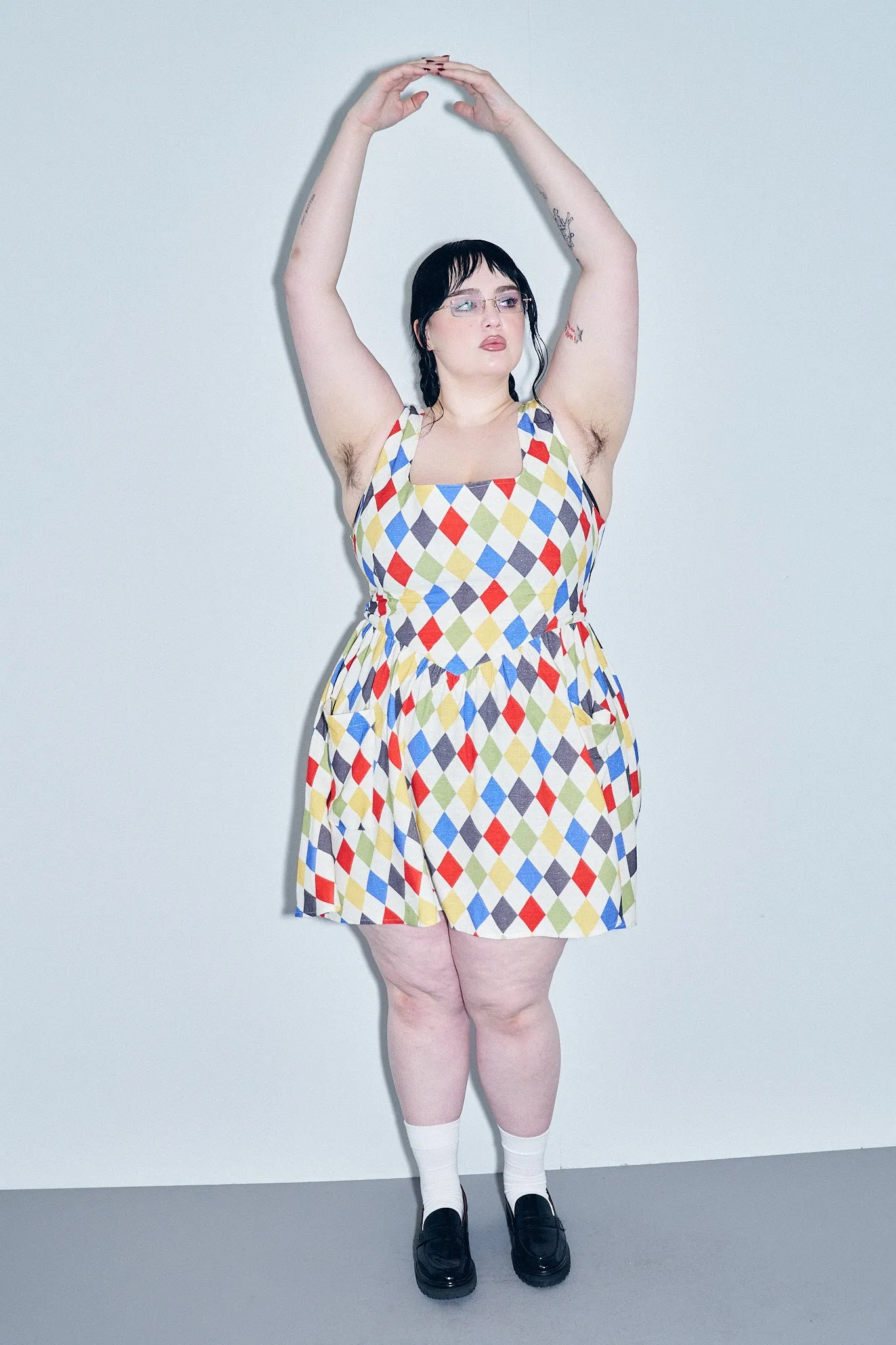 Trad Mistress Soft Linen Mini Dress Harlequin sold by Fashion Brand Company product image thumbnail 5