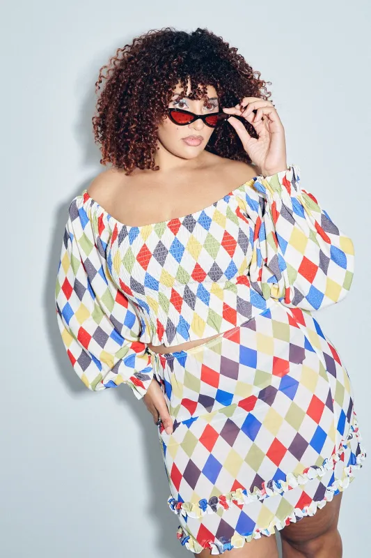 Harlequin Linen Long Sleeve Smocked Blouse sold by Fashion Brand Company