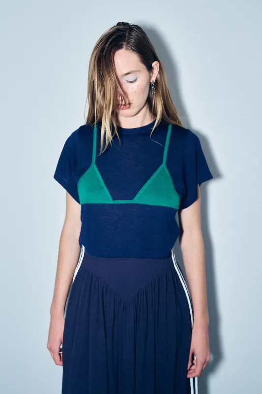 Bikini Bod Wool Blend Tommy Tee Navy/Green sold by Fashion Brand Company