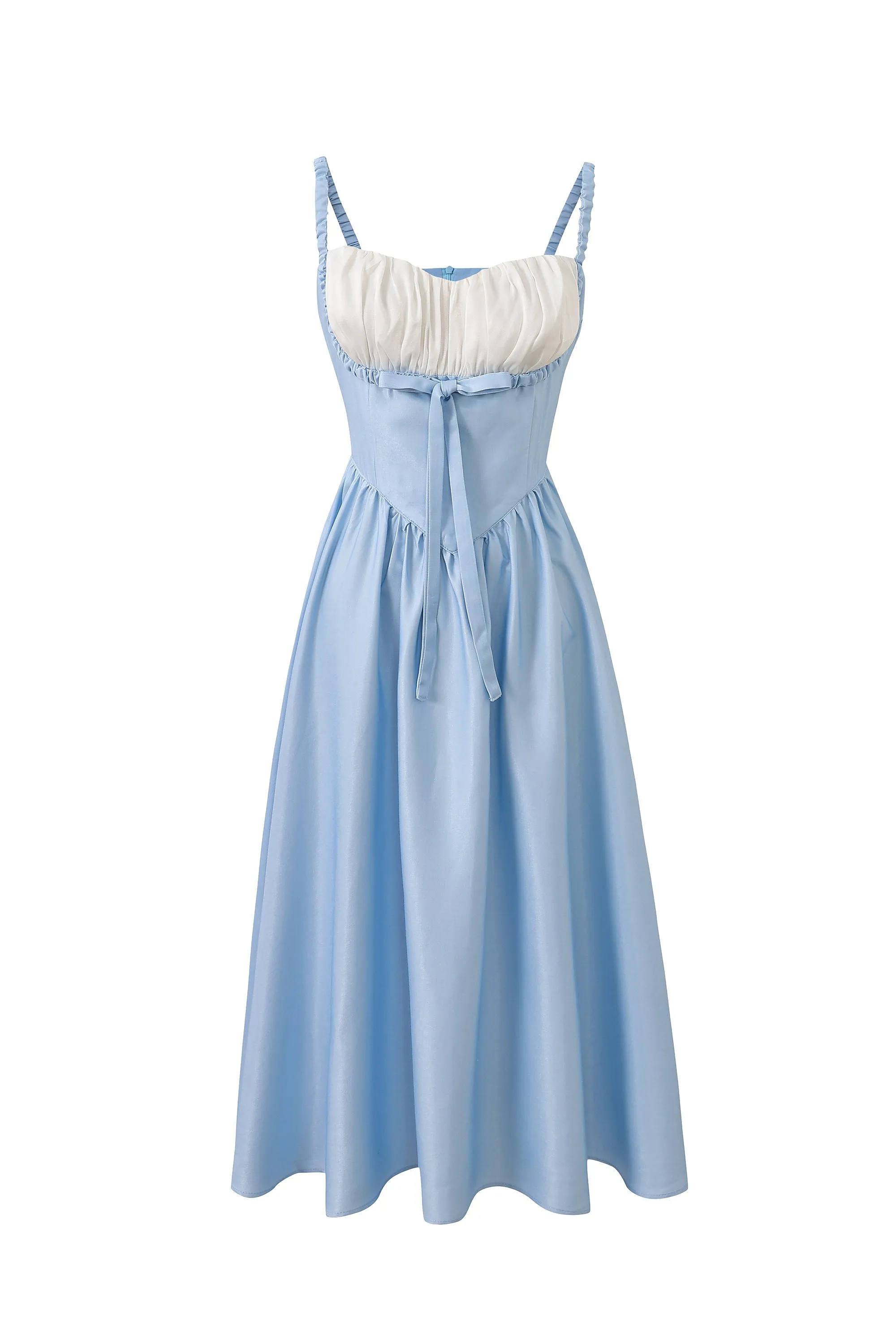 1 left - Boob Shelf Satin Dress Blue/White sold by Fashion Brand Company