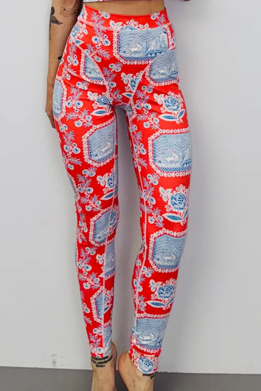 SAMPLE #434 - S Red Sexy Thong Leggings made by Fashion Brand Company