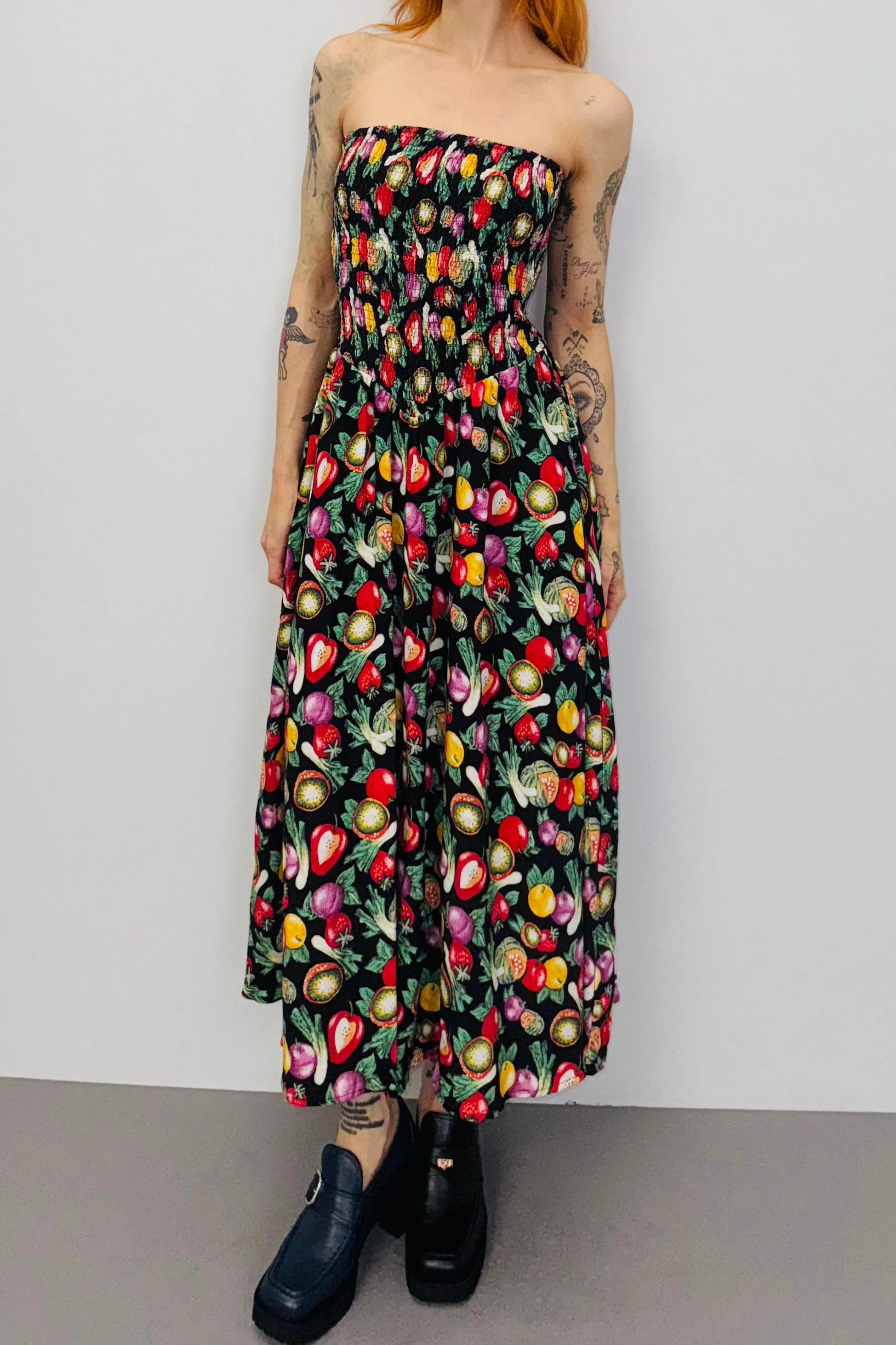 SAMPLE #444 - S Vegetable Medley Smocked Strapless Dress sold by Fashion Brand Company product image thumbnail 2