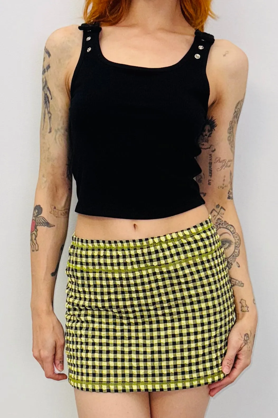 SAMPLE #472 - S Yellow Seersucker Skirt sold by Fashion Brand Company product image thumbnail 3