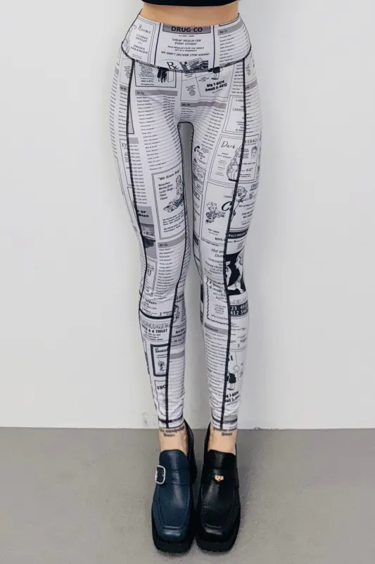 SAMPLE #474 - S White Pages Seam Leggings made by Fashion Brand Company