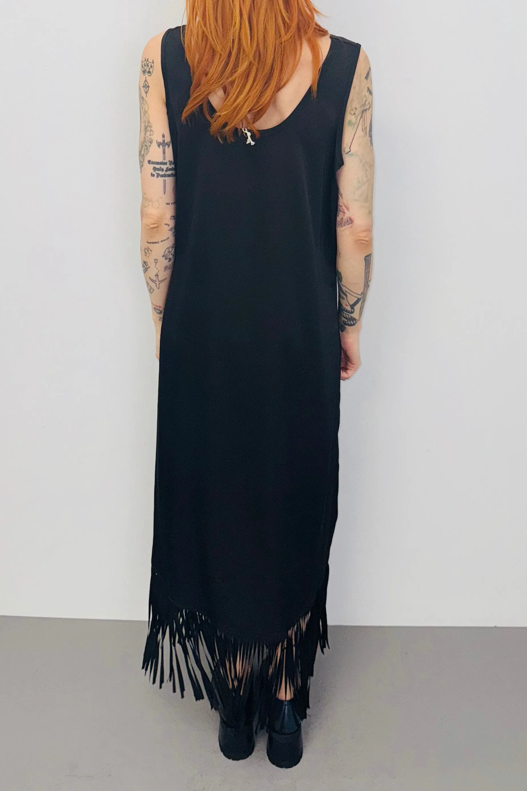 SAMPLE #392 - S Black Silk Fringe Dress sold by Fashion Brand Company product image thumbnail 2