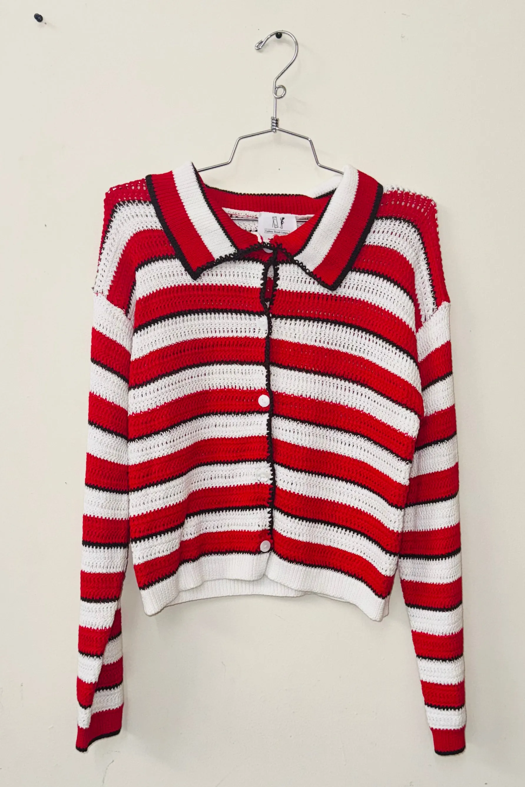 SAMPLE #379 - S Striped Red and White Sweater sold by Fashion Brand Company