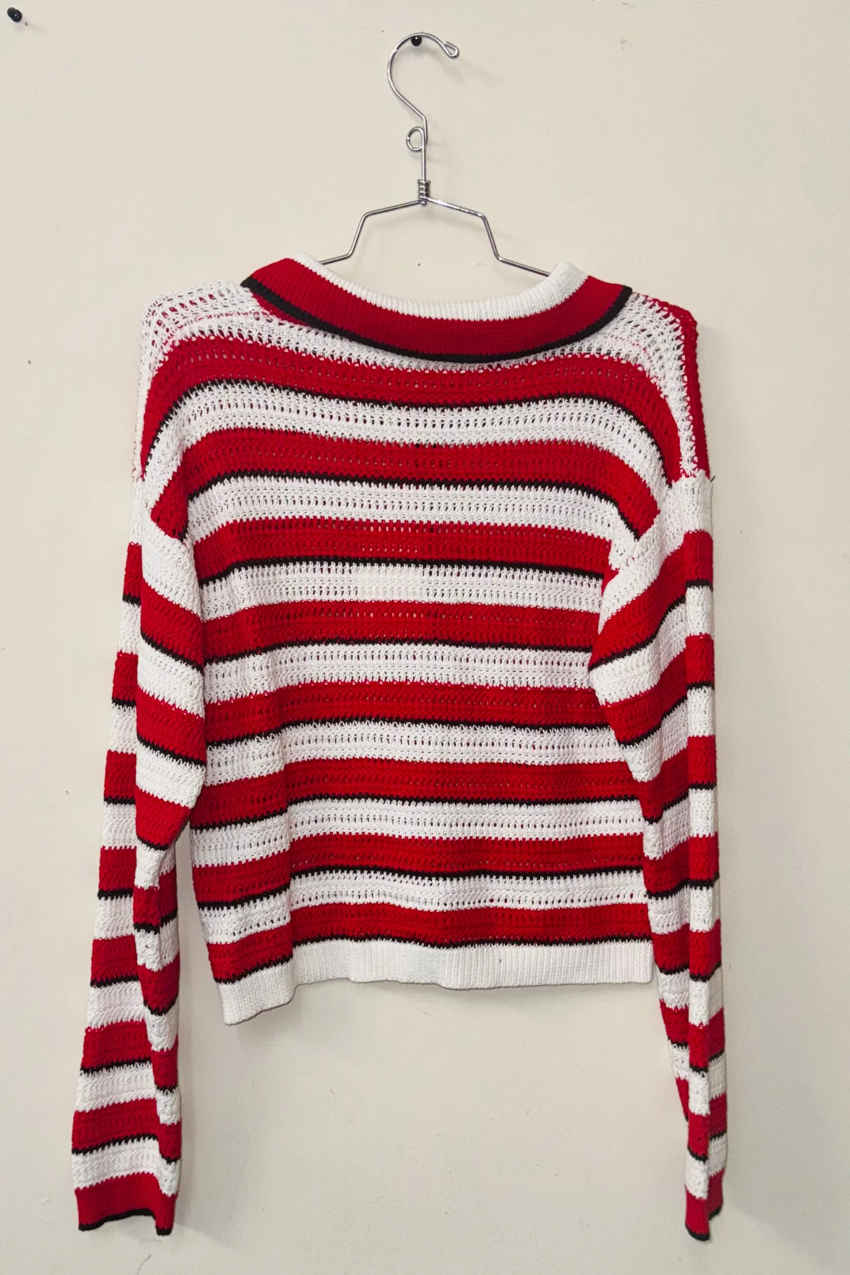 SAMPLE #379 - S Striped Red and White Sweater sold by Fashion Brand Company product image thumbnail 2