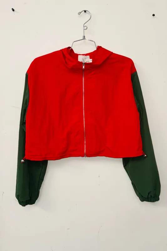 SAMPLE #420 - XS Red/Green Windbreaker Jacket sold by Fashion Brand Company