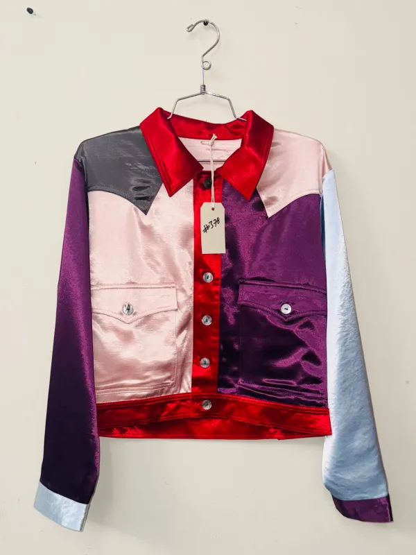 SAMPLE #378 - S Gem Tones Satin Jacket made by Fashion Brand Company