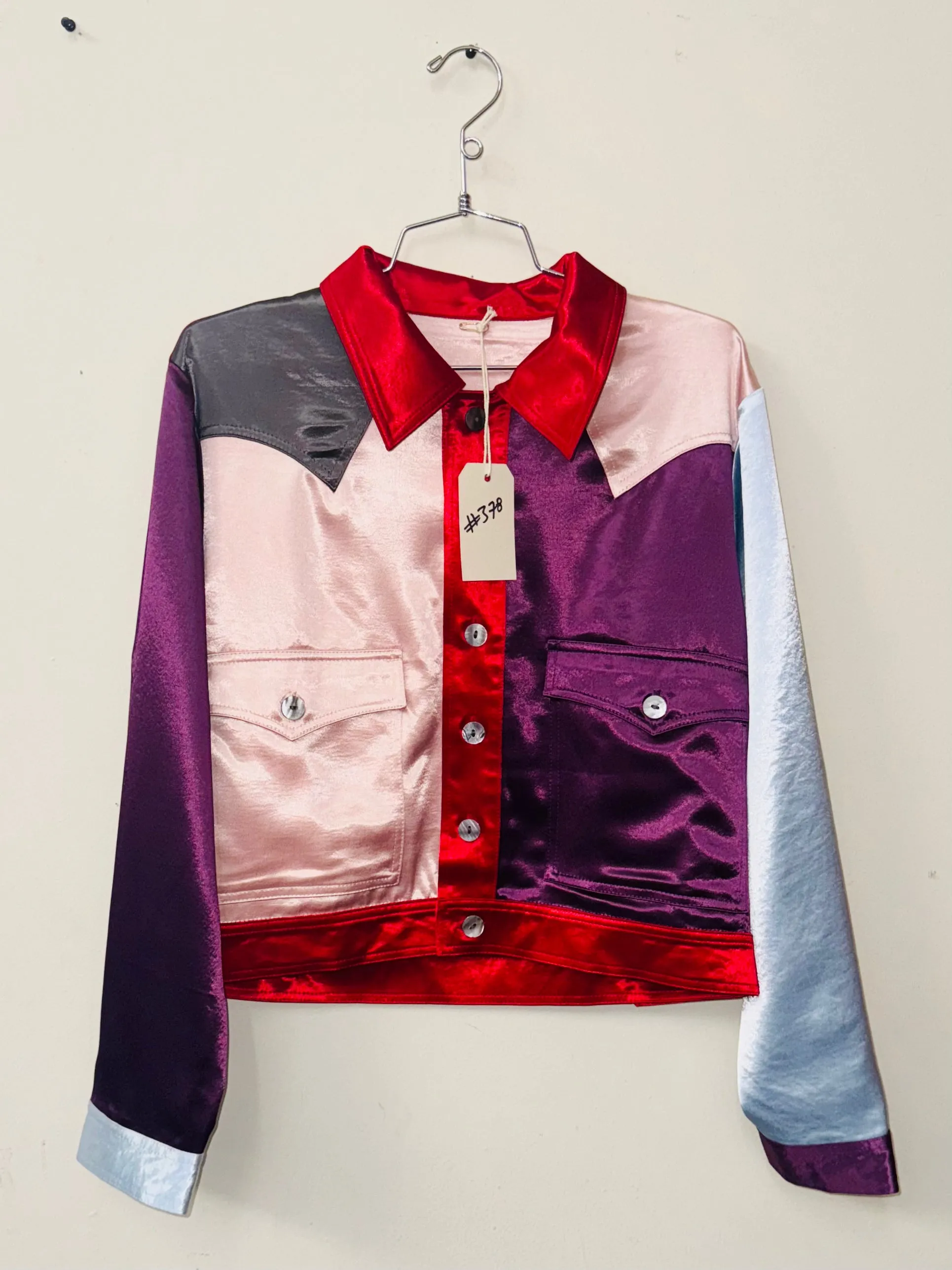 SAMPLE #378 - S Gem Tones Satin Jacket sold by Fashion Brand Company