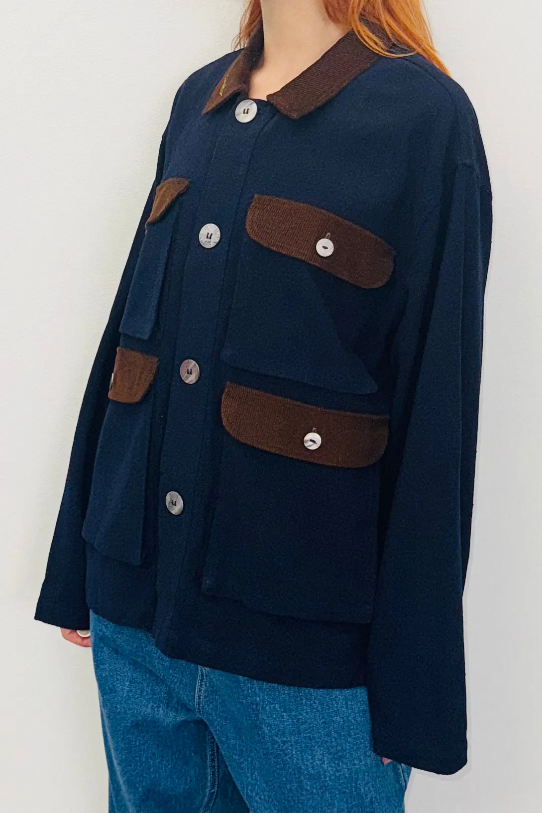 SAMPLE #373 - Unisex S Navy Linen Pocket Jacket sold by Fashion Brand Company product image thumbnail 2