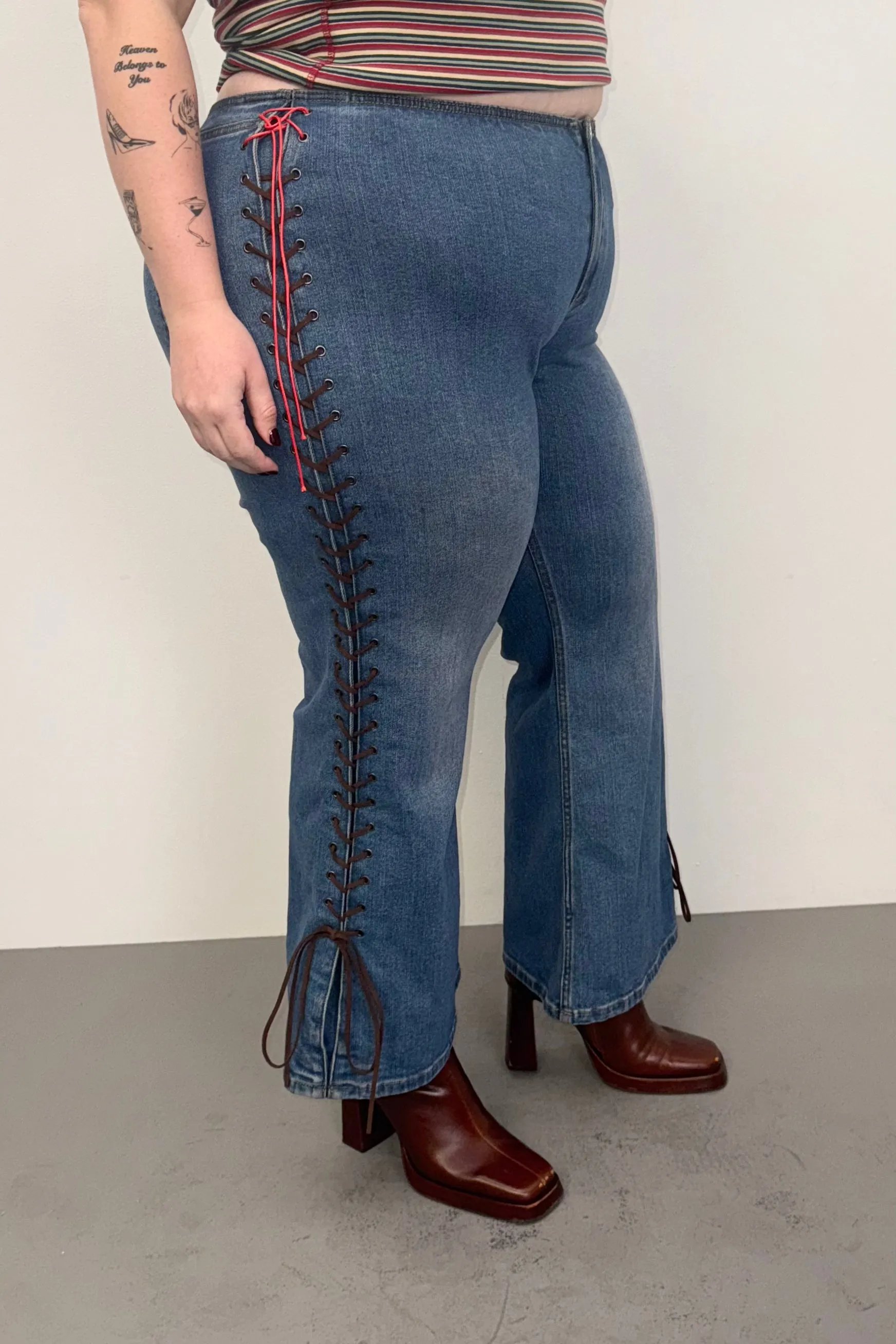 SAMPLE #368 - 2X Low Rise Lace Up Jeans sold by Fashion Brand Company