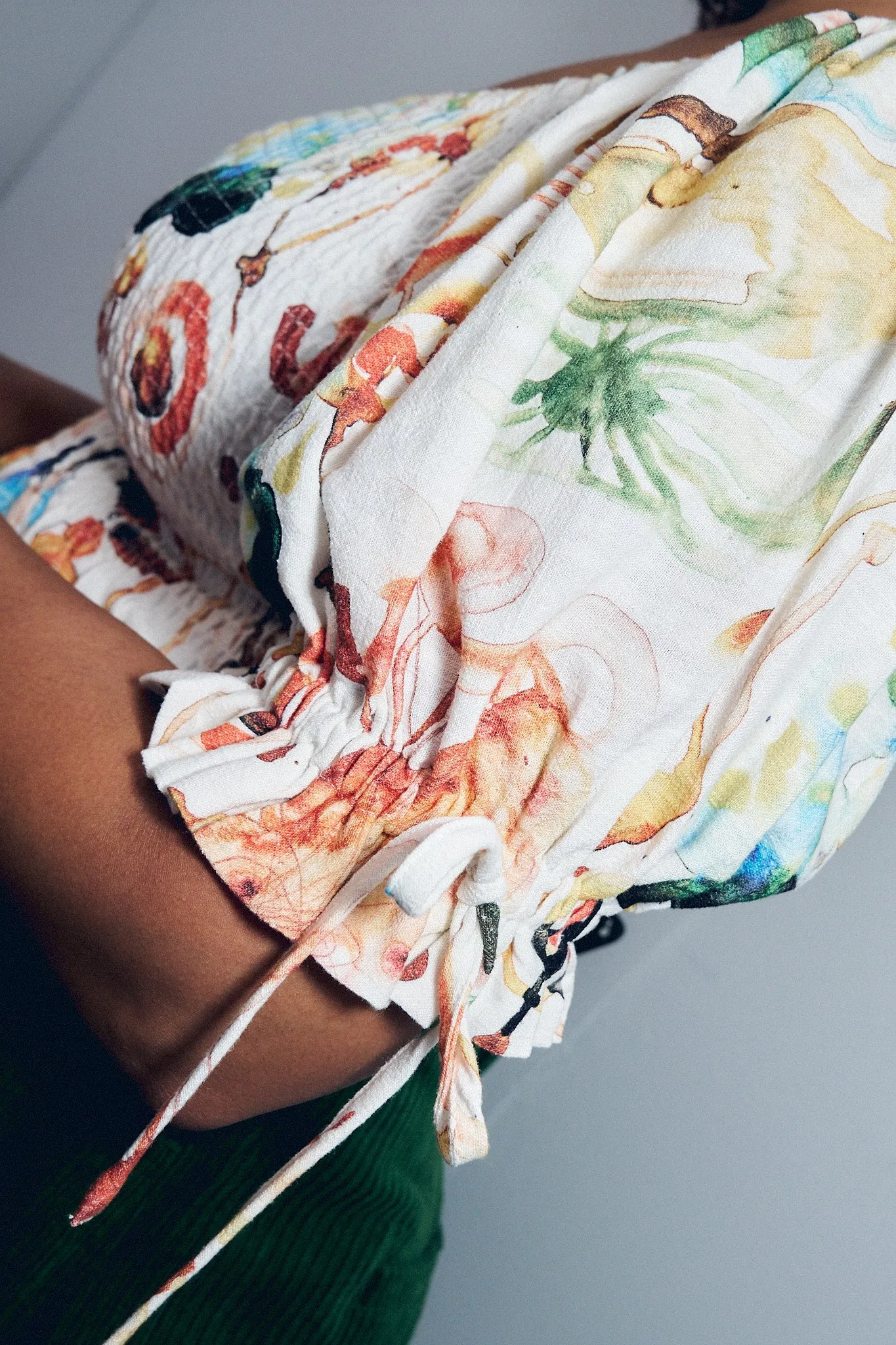 1 left - Smocked Blouse Soft Linen Nightmare Stains sold by Fashion Brand Company product image thumbnail 3