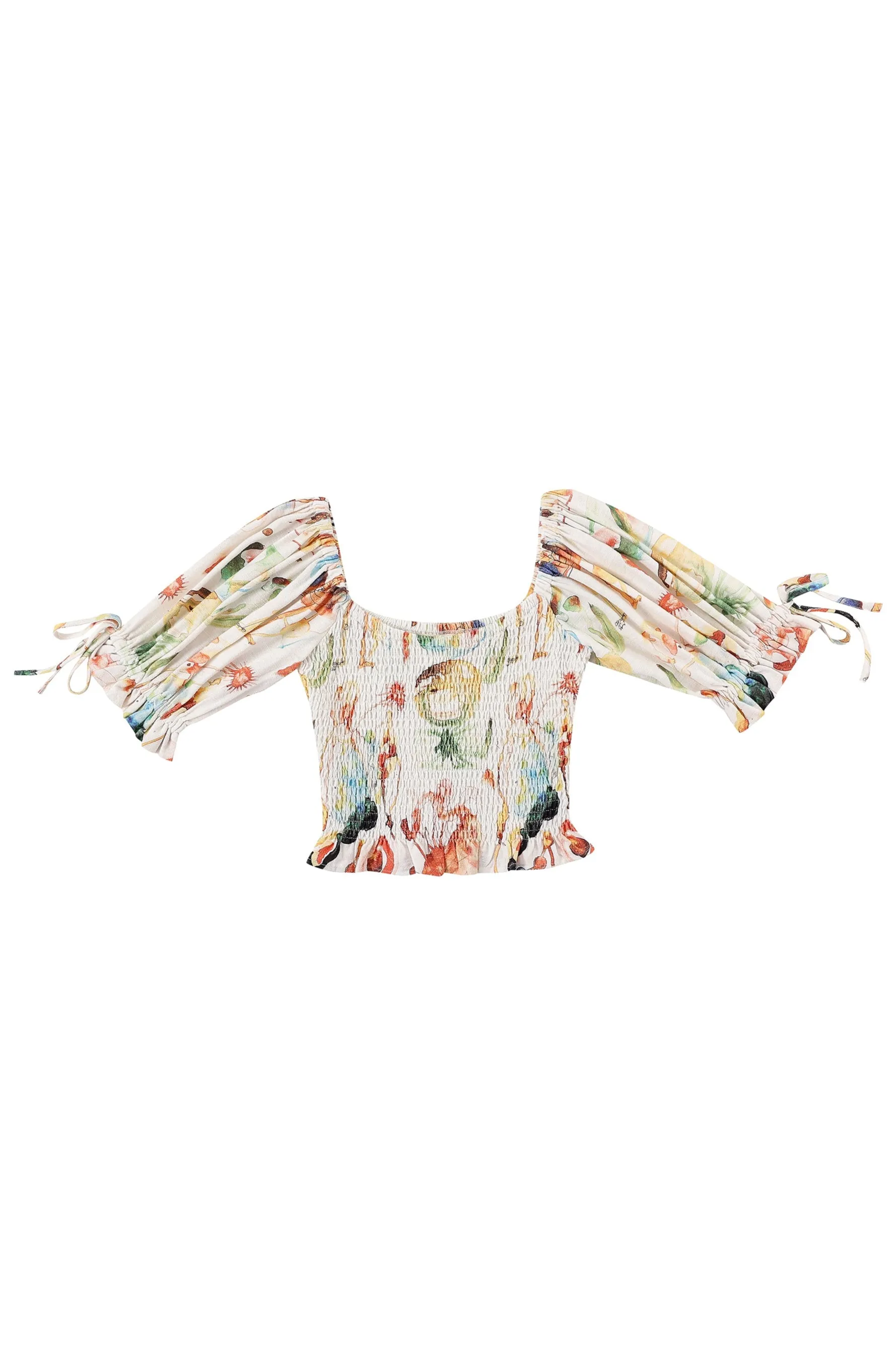 1 left - Smocked Blouse Soft Linen Nightmare Stains sold by Fashion Brand Company product image thumbnail 2