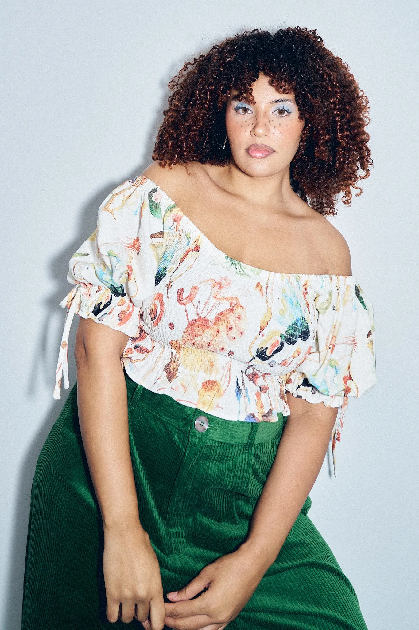 1 left - Smocked Blouse Soft Linen Nightmare Stains sold by Fashion Brand Company product image thumbnail 4