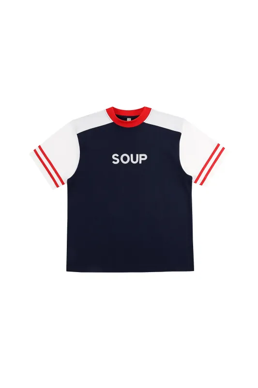 Unisex SOUP Navy/Red Athletic T-Shirt sold by Fashion Brand Company