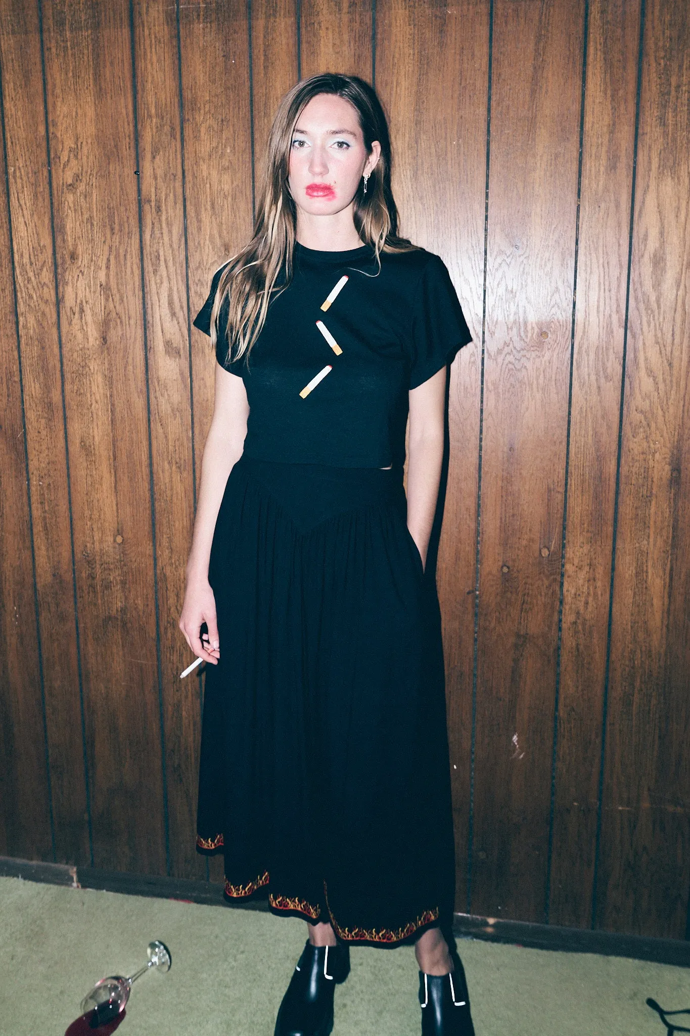 2 left - Park Linen Flaming Skirt Black sold by Fashion Brand Company product image thumbnail 2