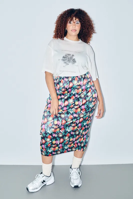 5 left - Vegetable Medley Accordion Skirt made by Fashion Brand Company