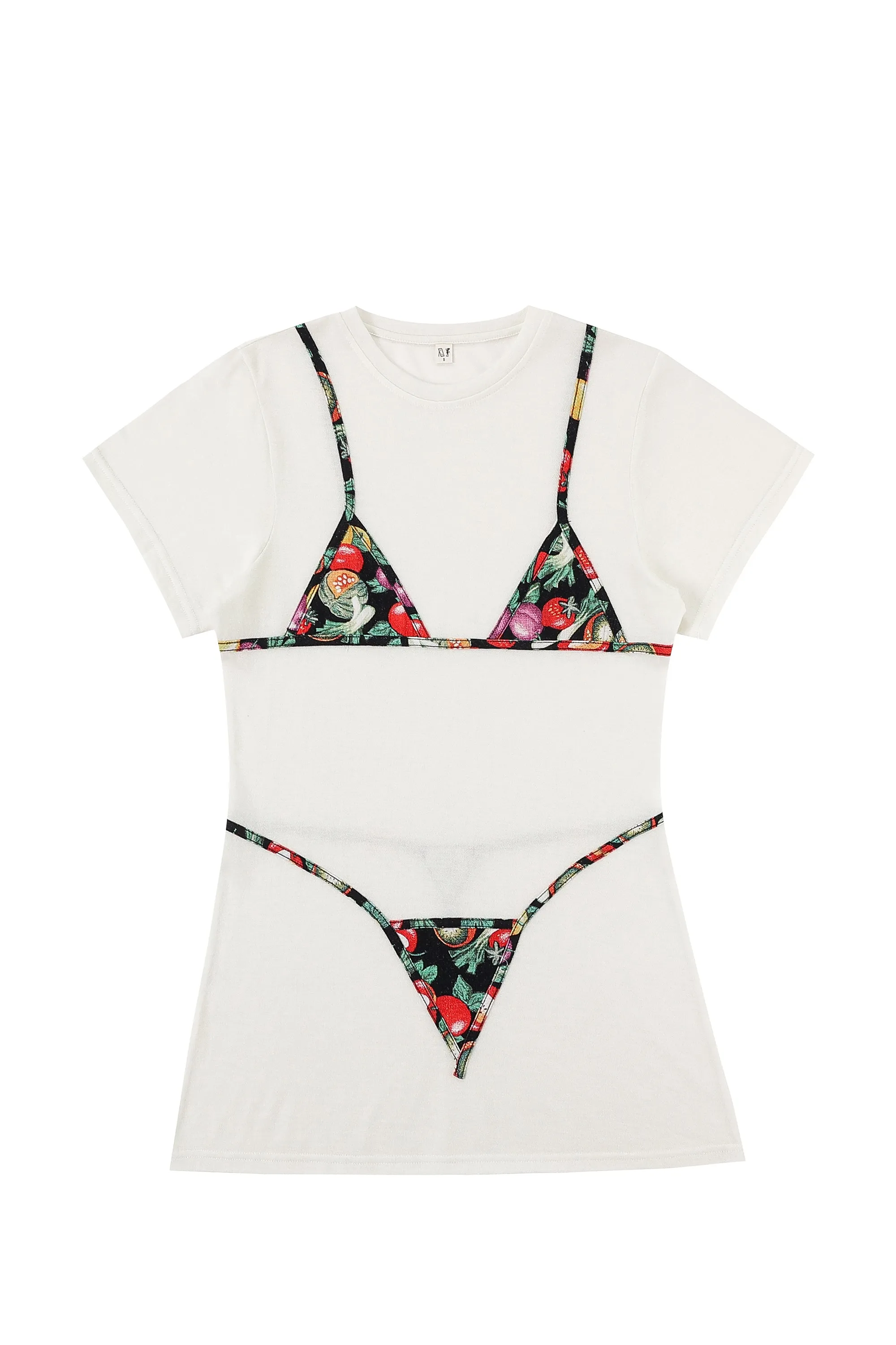 Bikini Bod T-Shirt Dress Vegetable Medley sold by Fashion Brand Company product image thumbnail 2