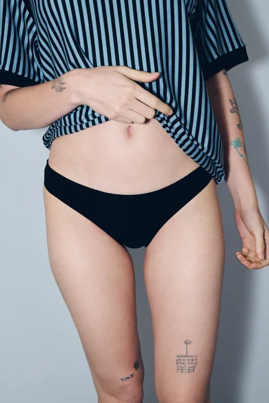 Low rise Tencel Rib Underwear Black sold by Fashion Brand Company