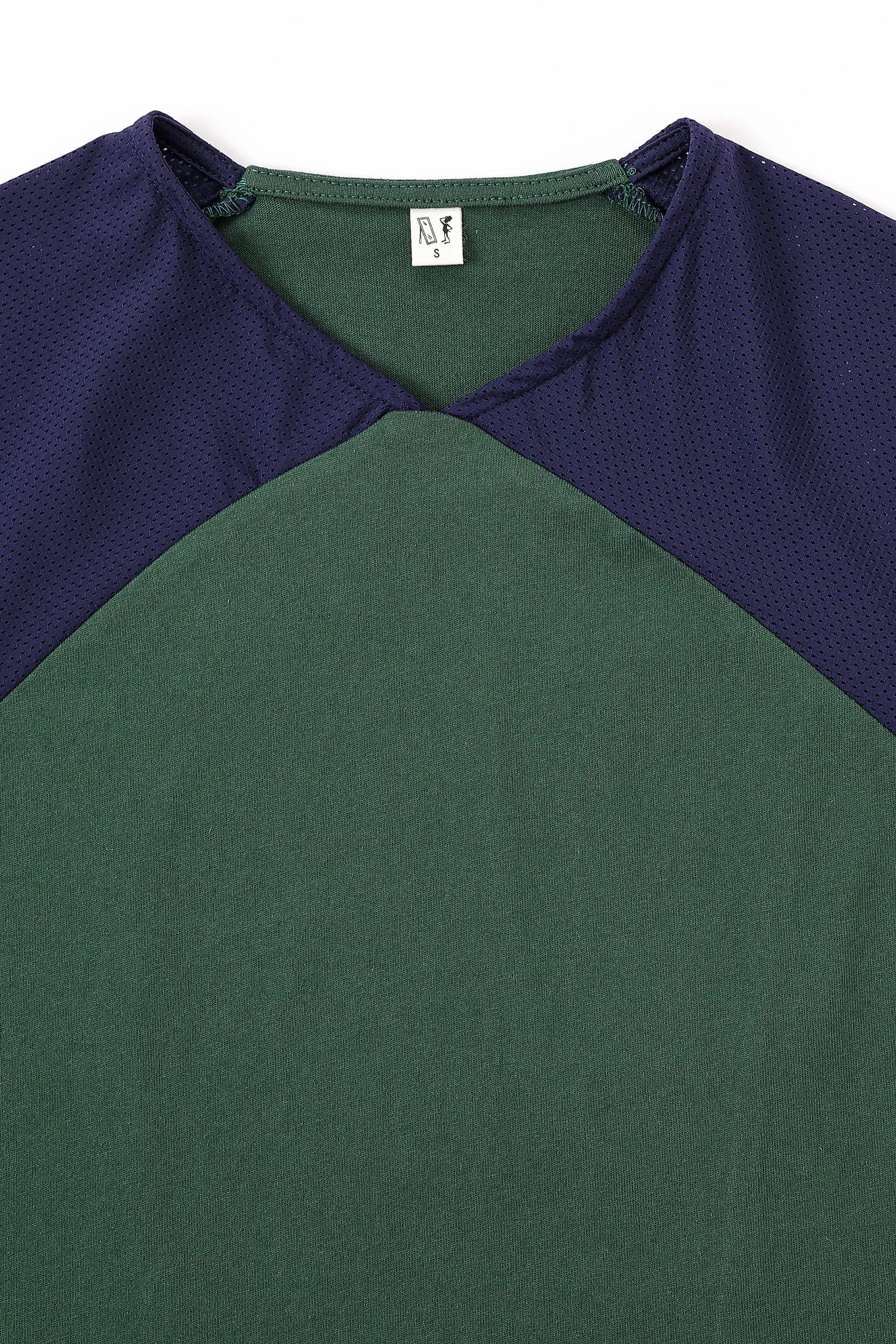 Raglan Mesh Crop Tee Green/Navy sold by Fashion Brand Company product image thumbnail 3