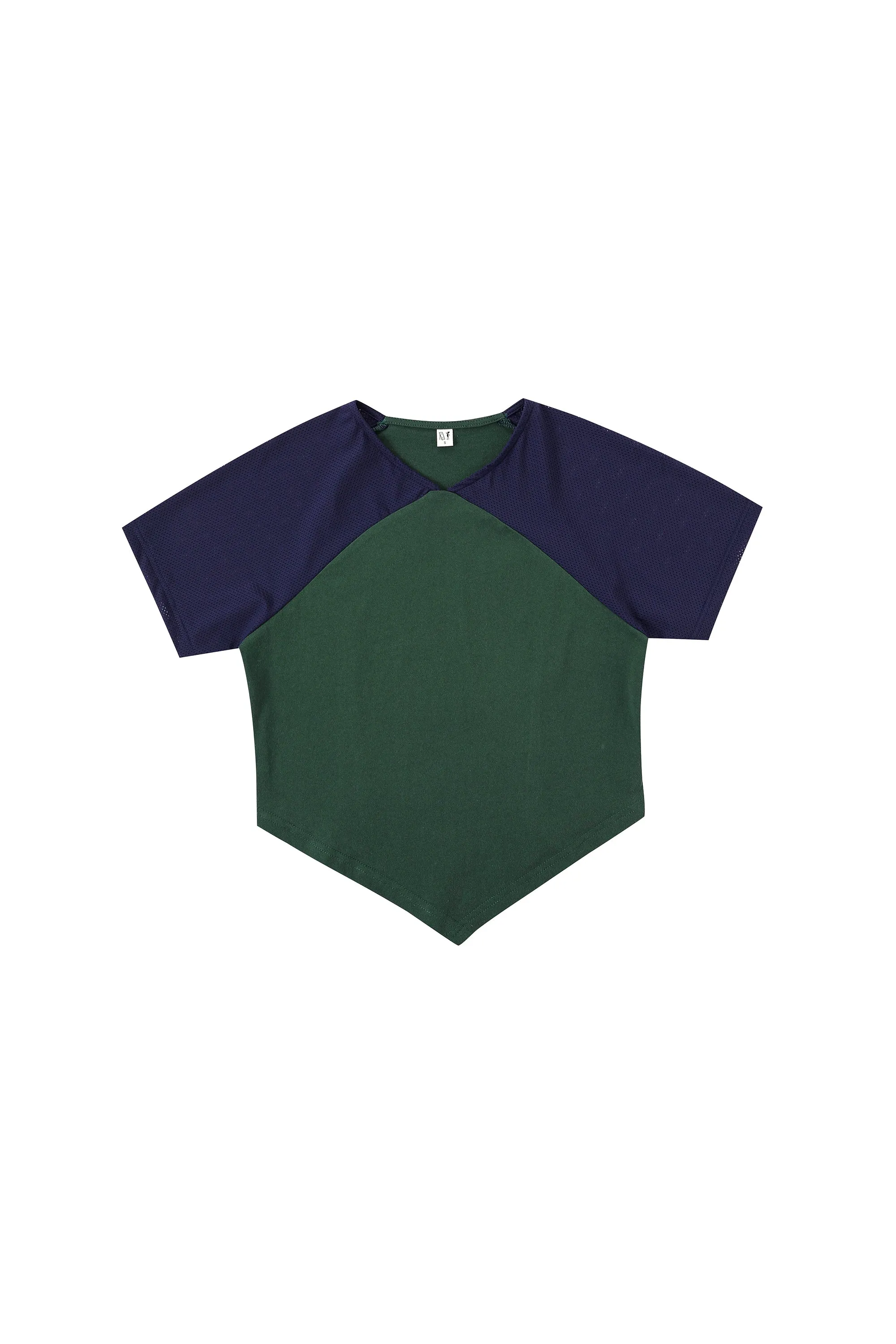 Raglan Mesh Crop Tee Green/Navy sold by Fashion Brand Company product image thumbnail 2