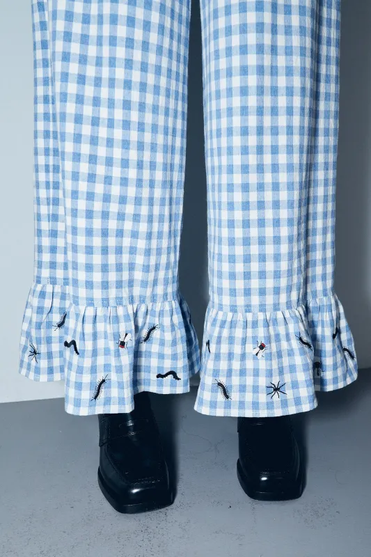 Ruined Picnic Ruffle Pantaloons Cotton Blue Gingham sold by Fashion Brand Company