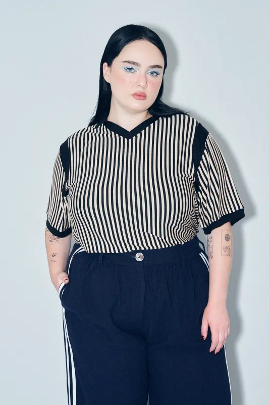 Unisex Sport Polo Cream Stripe sold by Fashion Brand Company