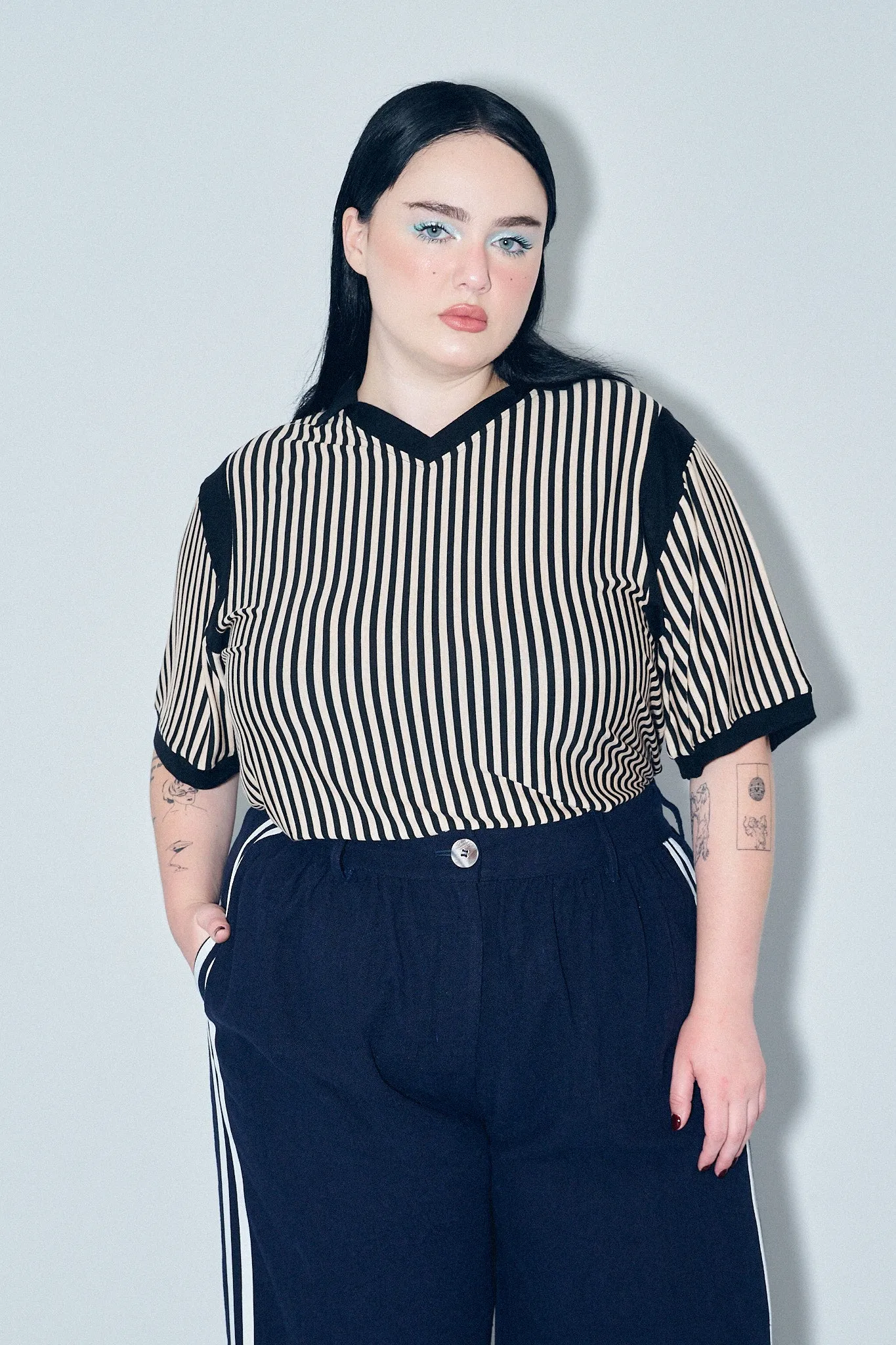 Unisex Sport Polo Cream Stripe sold by Fashion Brand Company