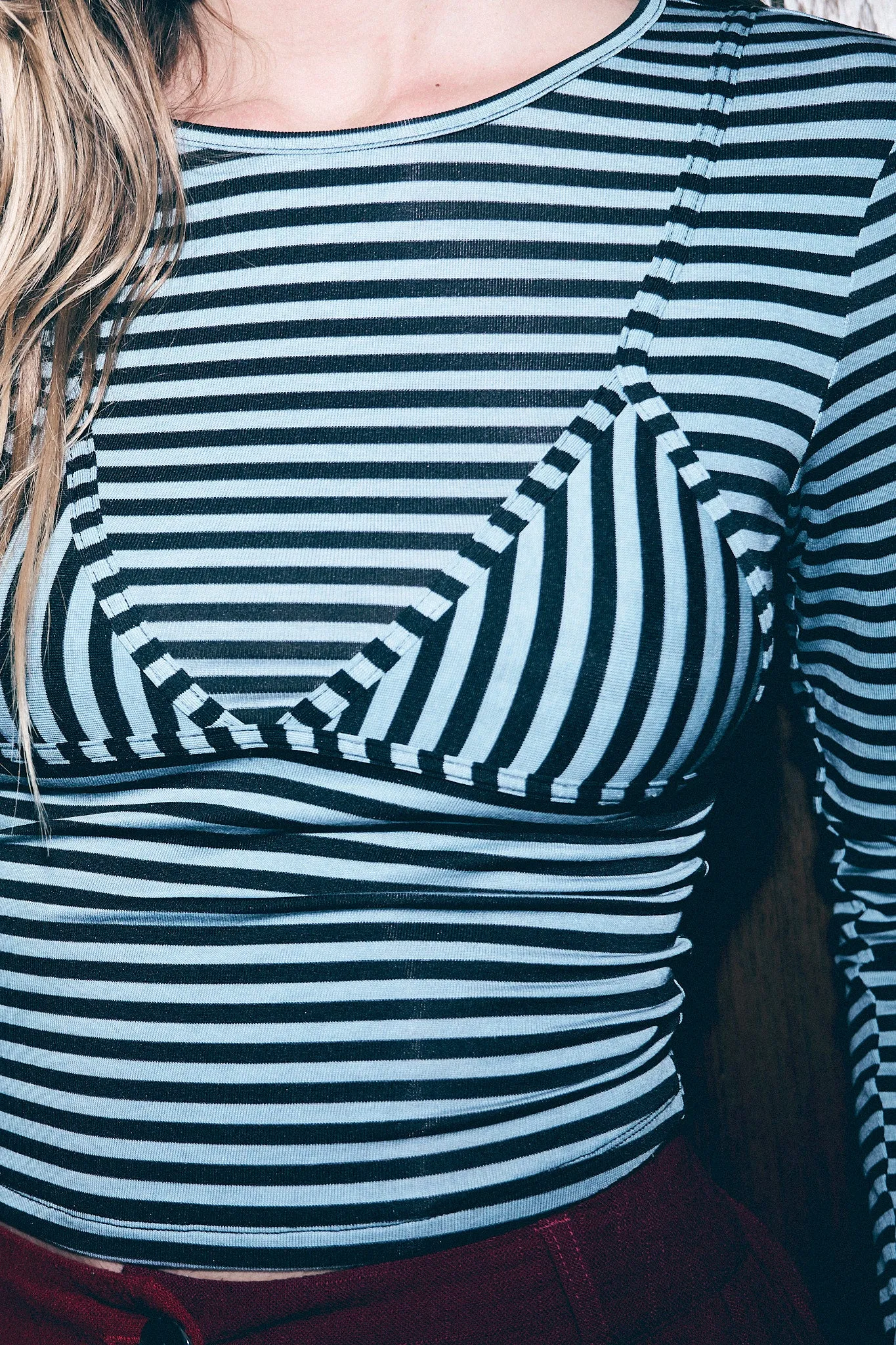 Long Sleeve Bikini Bod Blue Stripe sold by Fashion Brand Company product image thumbnail 2