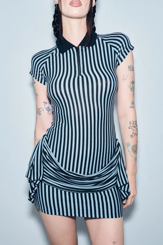 1 left - Muse Polo Dress Blue Stripe made by Fashion Brand Company