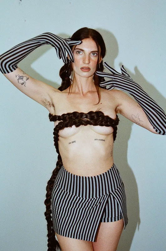 PRE-ORDER: Mini Skort Blue Stripe sold by Fashion Brand Company