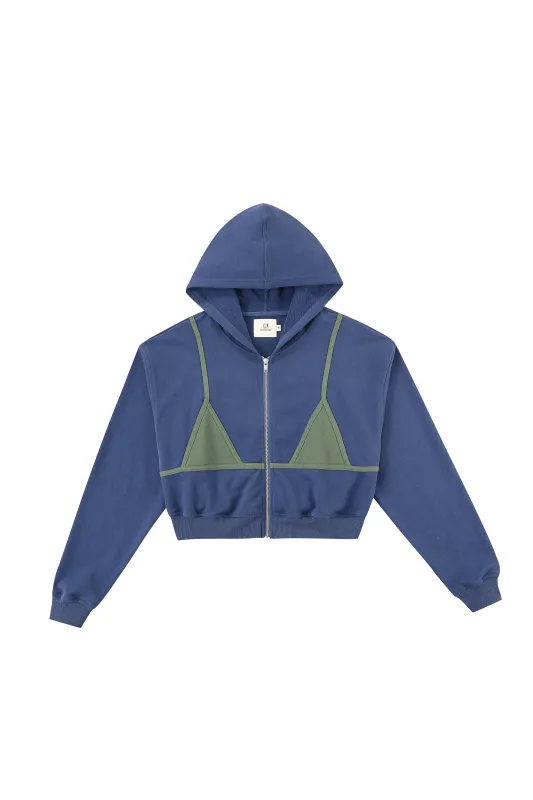 Bikini Bod Zip-up Sweatshirt Blue/Green sold by Fashion Brand Company