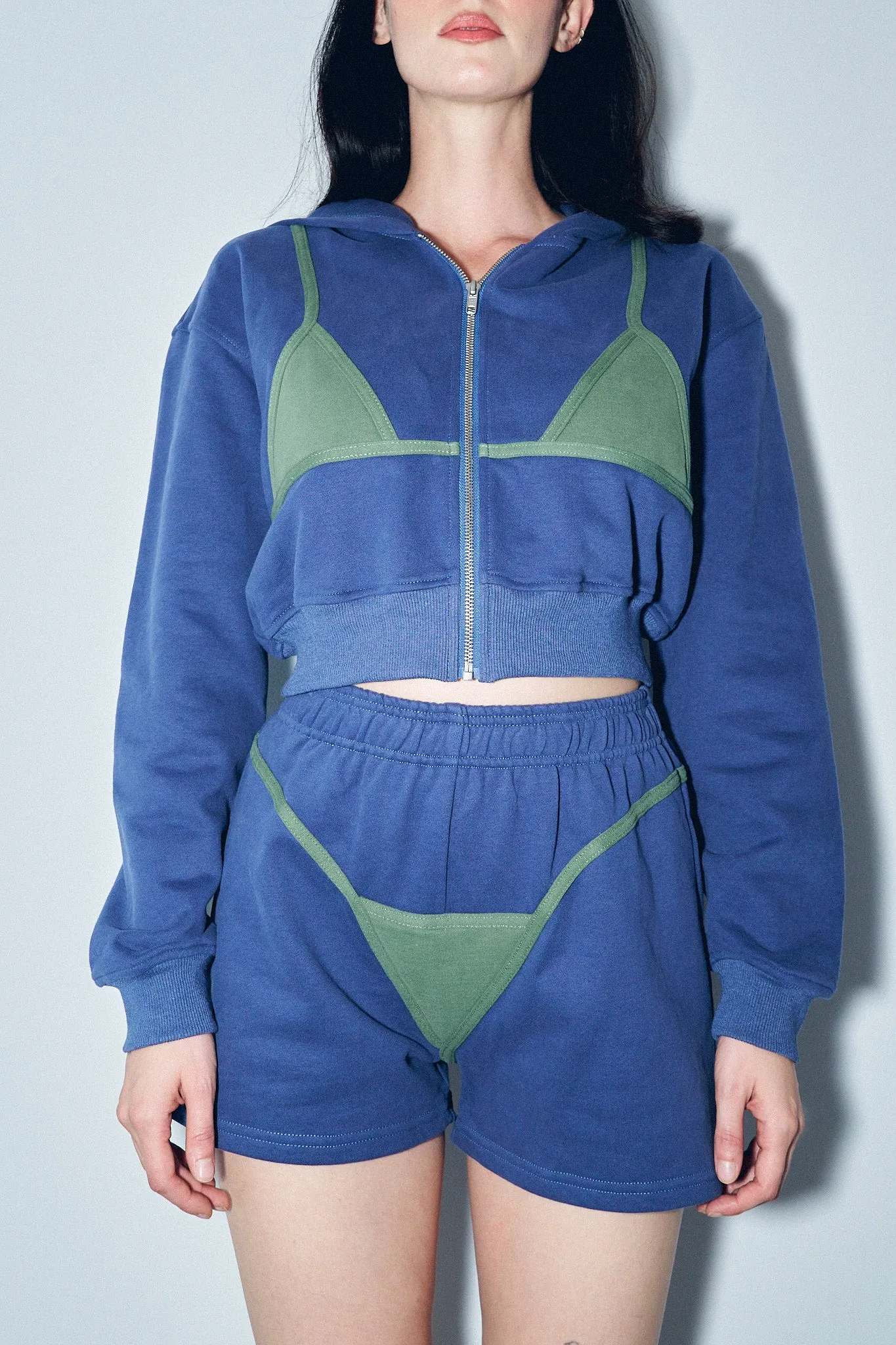 Bikini Bod Zip-up Sweatshirt Blue/Green sold by Fashion Brand Company product image thumbnail 2