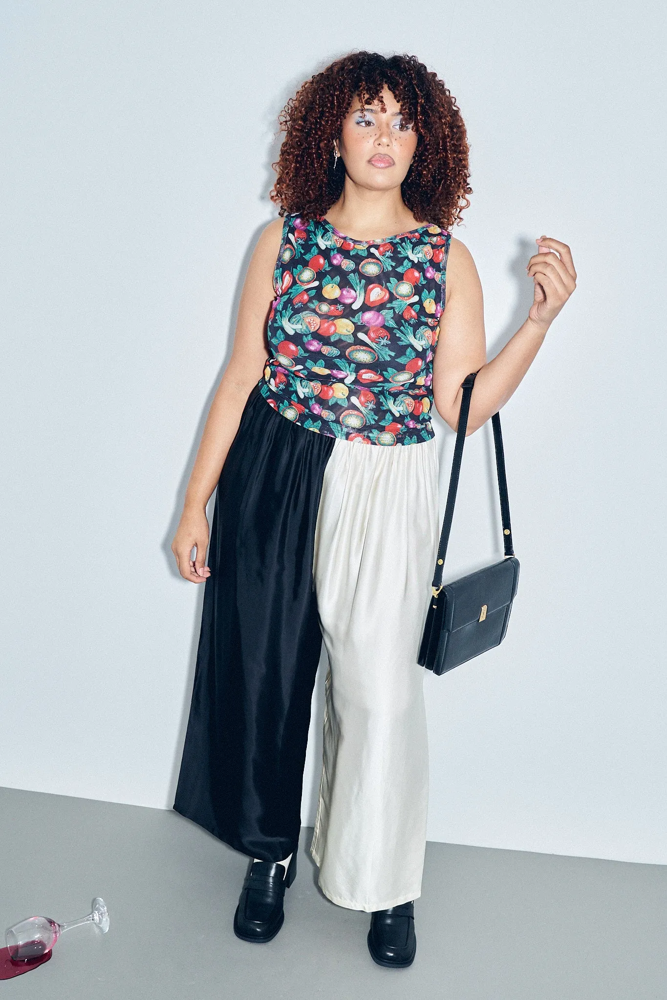 1 left - Satin Two Toned Pants sold by Fashion Brand Company product image thumbnail 3