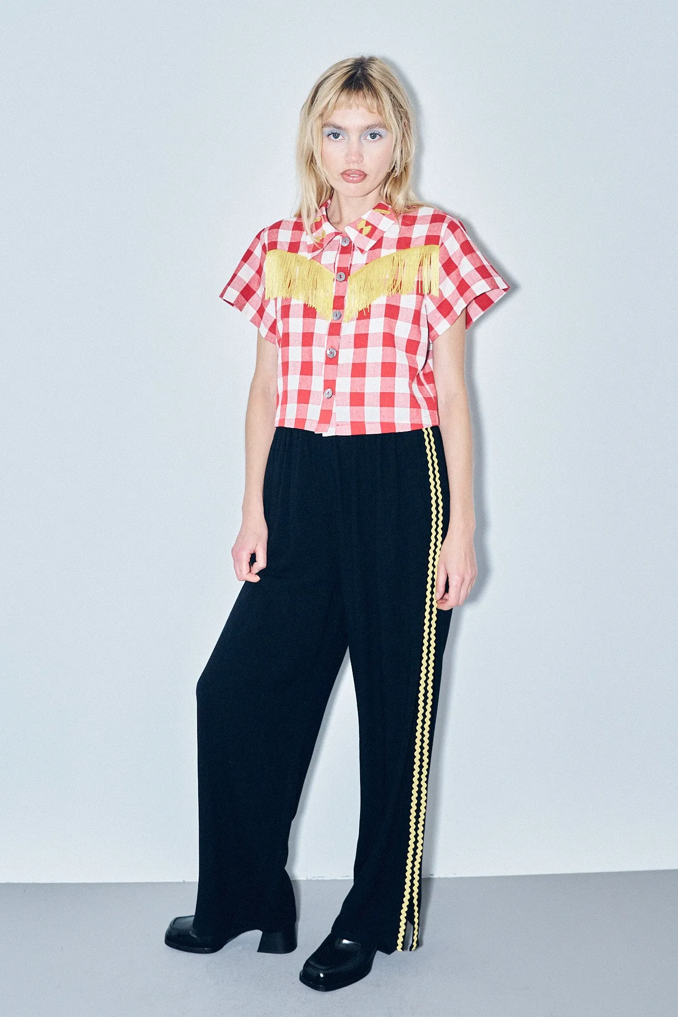 3 left - Lazy Pants Soft Linen Ric Rac Sporty Black/Yellow sold by Fashion Brand Company product image thumbnail 2