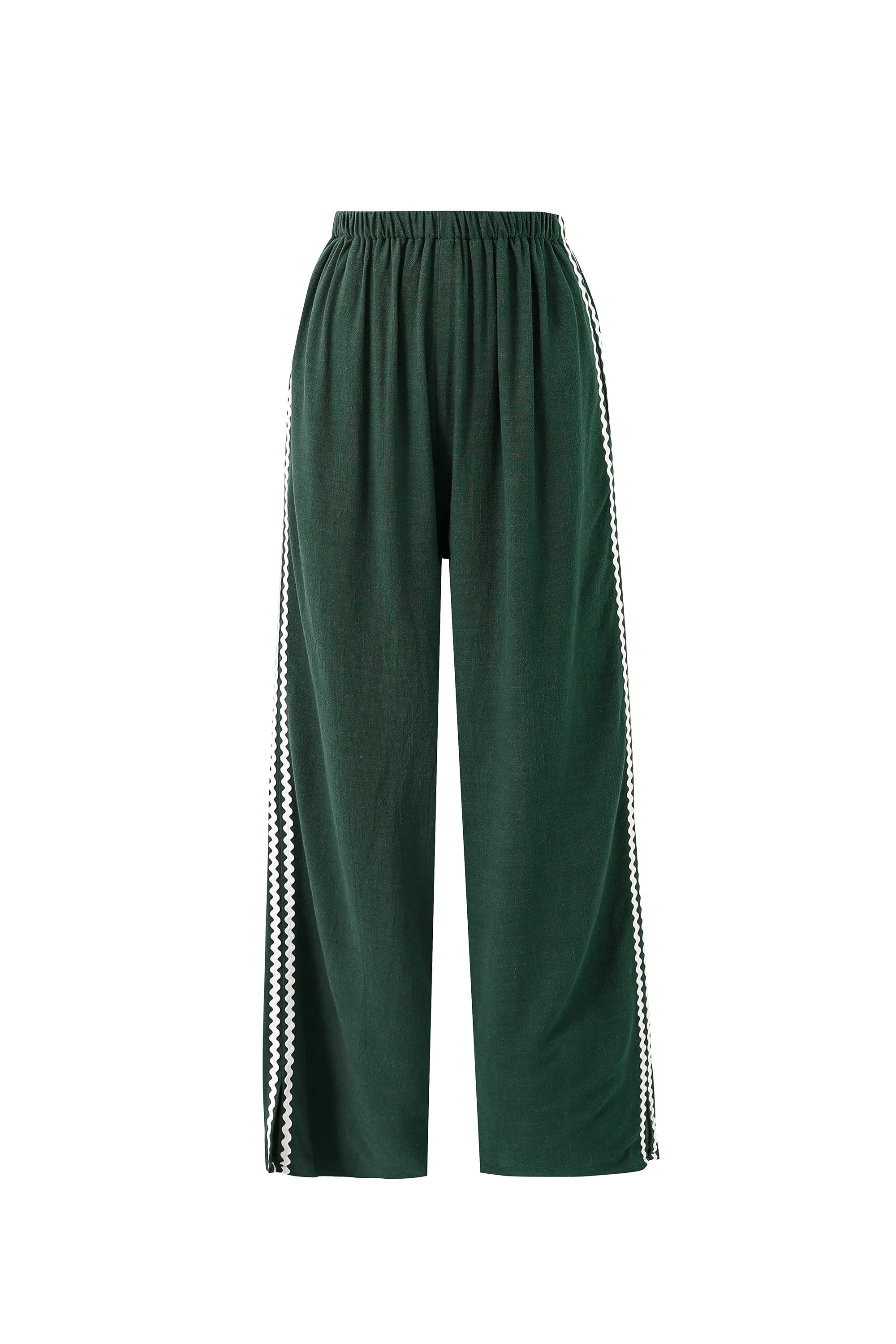 5 left - Lazy Pants Soft Linen Ric Rac Sporty Green/White sold by Fashion Brand Company product image thumbnail 3