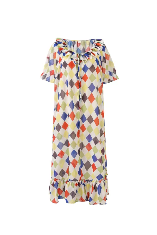 Chiffon Ruffle Harlequin Duster sold by Fashion Brand Company